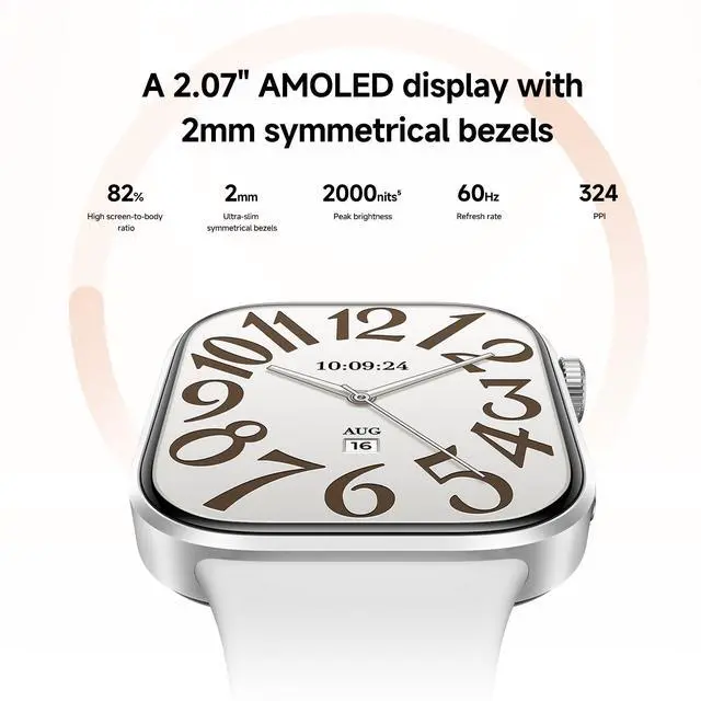 Alt view image 3 of 7 - REDMI Watch 6 Smart Watch GPS 5ATM 24-Day Battery 2.07" AMOLED | 2.07" 2000-nit AMOLED, Up to 24-day battery, GPS + 5ATM, HR/spO2/stress/sleep tracker. Works with iOS Android