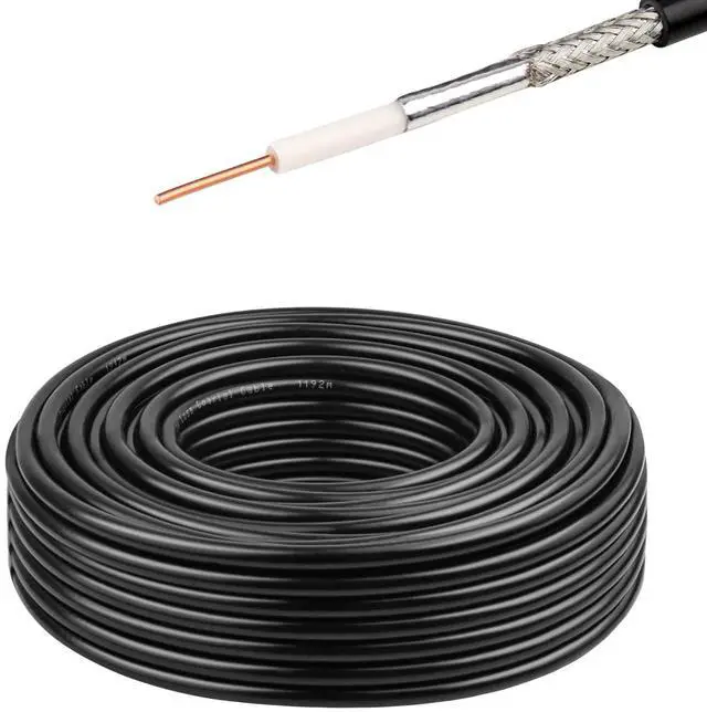 Main image of RG58 Coaxial Cable - 50 Ohm Shielded Cable for RF Communication, Ham Radio, and Antenna Applications 50FT