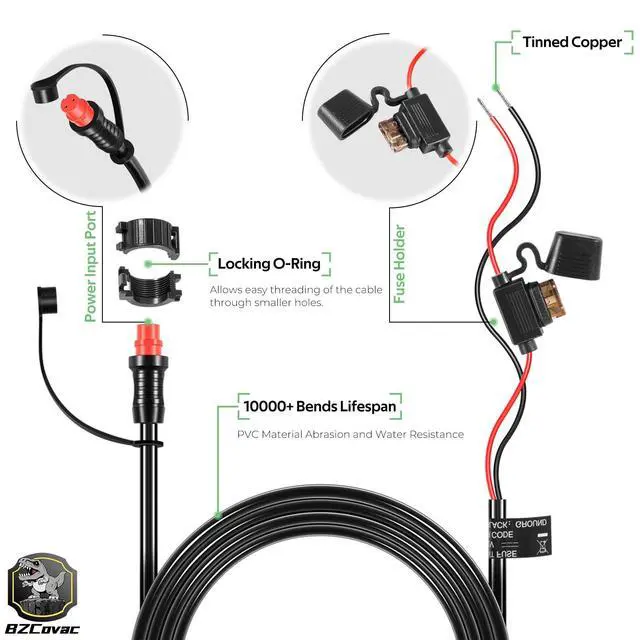 Alt view image 6 of 7 - 010-11425-01 Threaded Power Cable GLS 10 Power Cable for Garmin LiveScope System, GSD Sonar Modules, and GPSMAP MFDs, with Locking O-Ring Included