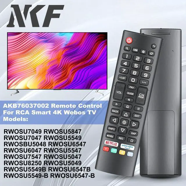 Alt view image 2 of 7 - AKB76037002 Remote Control for RCA TV Remote Replacement - No Programming Needed Direct Use, Effortless Control for Various RCA TV Models RWOSU6547 RWOSU5549 RWOSU5847 RWOSU5047 RWOSU6547-B