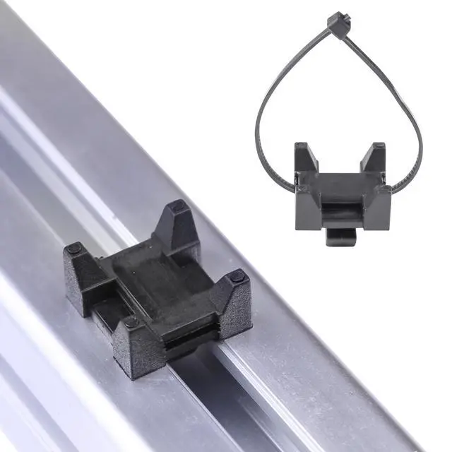 Alt view image 4 of 6 - 25 Pieces Plastic Cable Zip Tie Mounting Blocks, Drop-In Base Mounts for 15 or 40 Series Aluminum T-Slot Extruded Profiles Wire Management