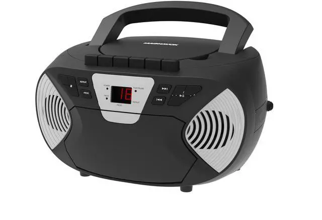 Main image of SYLVANIA SRCD286-SLVRBLK Portable CD Radio Boom Box