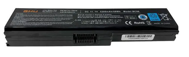 Alt view image 5 of 7 - PA3817U-1BRS Laptop Battery 58Wh Replacement for Toshiba Satellite L755 L675 L750 L700 P755 P750 C655 A655 A665, Compatible with PA3818U-1BRS