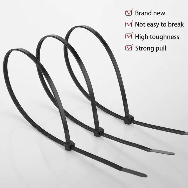 Alt view image 4 of 7 - 500 Pack Long Zip Ties Heavy Duty, Ultra Exclusive Strong Cable Ties Large Industrial Electrical for Indoor Outdoor Plastic Wraps(Black,18 Inch)