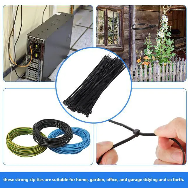 Alt view image 7 of 7 - 500 Pack Long Zip Ties Heavy Duty, Ultra Exclusive Strong Cable Ties Large Industrial Electrical for Indoor Outdoor Plastic Wraps(Black,18 Inch)