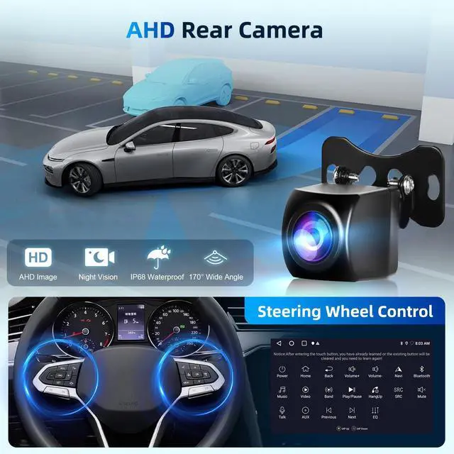Alt view image 6 of 7 - 2G+64G for Chevrolet Chevy Aveo Sonic 2011-2015 Android 13 Car Stereo with Wireless Carplay Android Auto, 9 Inch Touch Screen Car Radio Support GPS/WiFi/Bluetooth/FM/SWC/Backup Camera