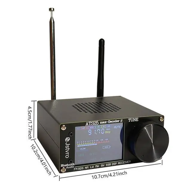 Alt view image 6 of 7 - Upgraded SI4732 ATS25 Max-Decoder II Shortwave Radio Receiver | adds four new modes CW, RTty Decoding, WiFi, BT and Four Audio Spectrum, HI-Z, supports AM FM RDS LW MW SW SSB DSP
