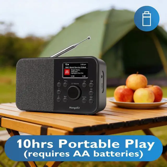 Alt view image 4 of 6 - SR-L Radio, Bluetooth, FM & Internet, 150 Presets- Black | Podcast player, 50,000+ internet stations, alarm clock, sleep timer, colour display, mains or battery, compact kitchen radio