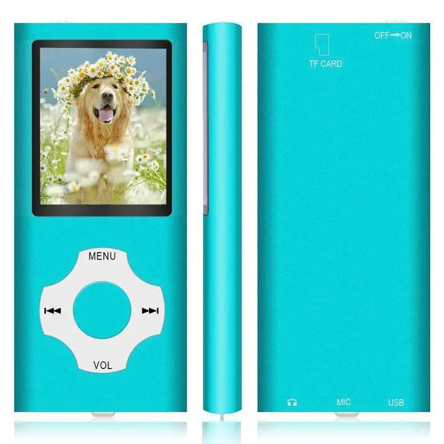 Alt view image 7 of 7 - MP3 Player, Hotechs MP3 Music Player with 32GB Memory SD Card Slim Classic Digital LCD 1.82'' Screen Mini USB Port with FM Radio, Voice Record (Blue)