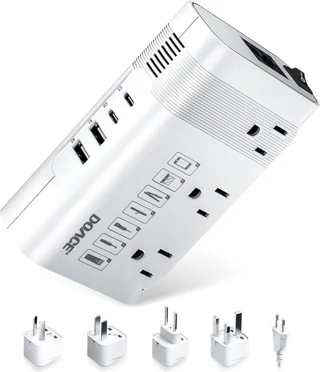Main image of 350W Voltage Converter US to Europe - 220V to 110V Converter for European Travel, Power Adapter Combo with PD Chargers for Hair Straightener Shaver Toothbrush CPAP Laptop Camera Phone