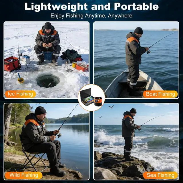 Alt view image 6 of 7 - Underwater Fishing Camera, 360° Horizontal Rotating Fish Finder with 5" 1080P IPS Screen & Exclusive Anti-Fog Lens, 10000mAh Battery, RGB Lure Lights, 99ft Cable for Ice, Lake & Boat Fishing