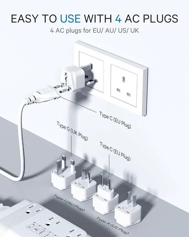 Alt view image 5 of 7 - 350W Voltage Converter US to Europe - 220V to 110V Converter for European Travel, Power Adapter Combo with PD Chargers for Hair Straightener Shaver Toothbrush CPAP Laptop Camera Phone