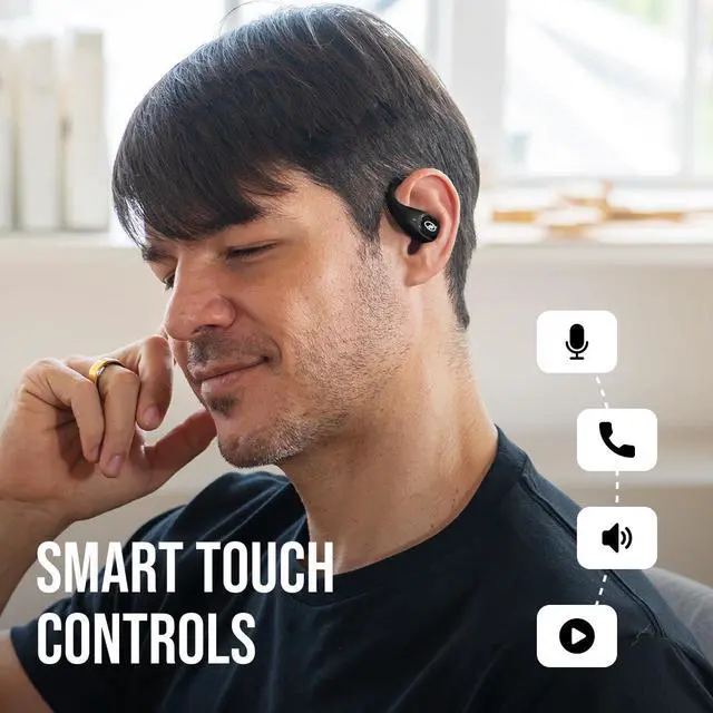 Alt view image 6 of 7 - WallaBuds Fit Open Ear Headphones - Wireless Open Earbuds with Open Fit Design, Premium Sound Quality Ear Buds, IPX4 Water Resistant, Bluetooth 5.3, USB-C Fast Charging Case, 28 Hours Battery Life