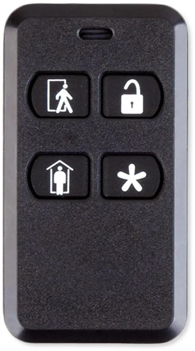 Main image of KEY2-345 4-Button Key Ring Remote | 345 MHz Frequency | Wireless Operation | Key Ring Design | Arm Away & Stay Function | Disarm Control | Panic Activation