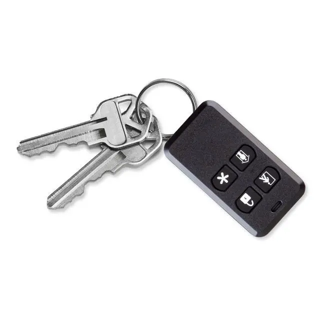 Alt view image 2 of 3 - KEY2-345 4-Button Key Ring Remote | 345 MHz Frequency | Wireless Operation | Key Ring Design | Arm Away & Stay Function | Disarm Control | Panic Activation