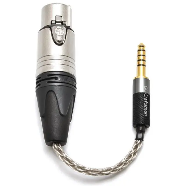 Alt view image 3 of 7 - 4.4mm Balanced Male to 4 Pin XLR Balanced Female Portable Headphone Adapter Cable 6N Single Crystal Silver Headphone Jack Convert Cable for Audio Players with 4.4mm Ports
