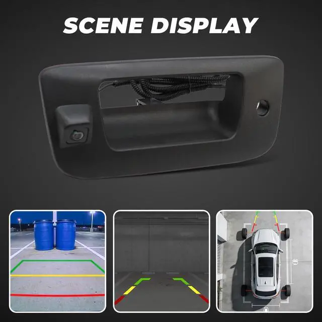 Alt view image 6 of 7 - Rear View Tailgate Handle Camera Fit 2007-2014 Silverado/Sierra | Fit 2007-2014 1500 2500 HD 3500 HD,22755304,Tailgate Rear View Park Assist Camera,Tailgate Door Handle,Angle 170°