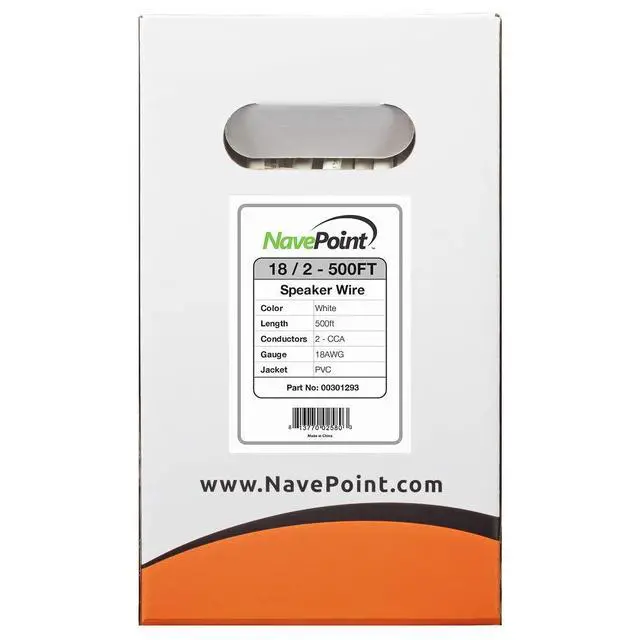 Alt view image 2 of 4 - 500ft in Wall Audio Speaker Cable Wire CL2 18/2 AWG Gauge 2 Conductor Bulk White