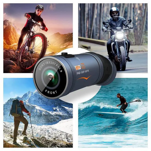 Alt view image 3 of 7 - Motorcycle Dash Cam Front and Rear with GPS & WiFi, Dual Camera Helmet & Bike Recorder with Sony Starvis IMX307 Sensor, Remote Control, Waterproof Riding Camera, Night Vision, 64GB Card Included