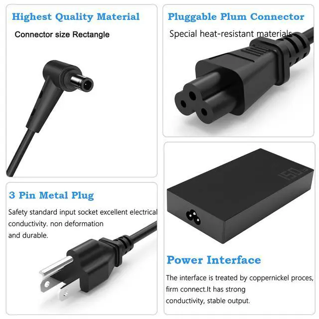 Alt view image 4 of 6 - 150W 7.5A AC Charger fit for ASUS Creator Q Q540V Q530V Q540VJ Q530VJ Q540 | Q530 Q540VJ-I93050 Gaming Laptop Adapter Supply Cord 4.5*3.0mm tip