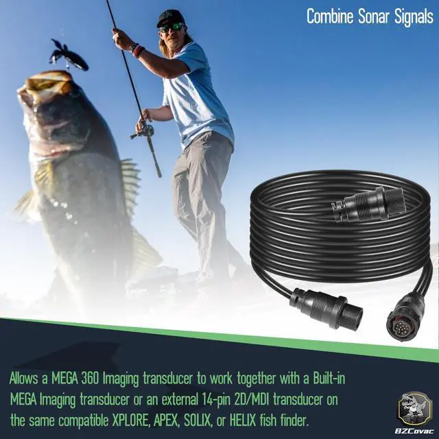Alt view image 4 of 7 - 720108-1 14 M360 2DDI Y Transducer Adapter Cable, Compatible with Humminbird MEGA 360 and 2D/MDI Transducers, 14-Pin Y Cable
