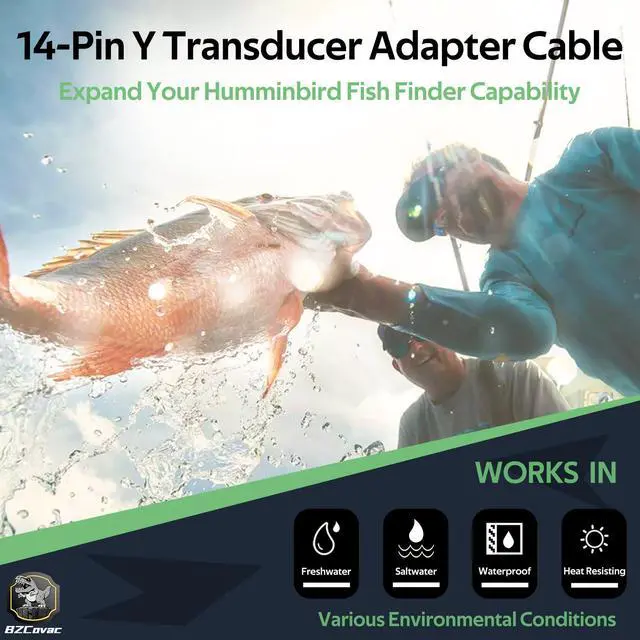 Alt view image 7 of 7 - 720108-1 14 M360 2DDI Y Transducer Adapter Cable, Compatible with Humminbird MEGA 360 and 2D/MDI Transducers, 14-Pin Y Cable