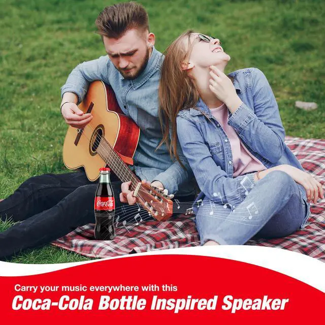Alt view image 3 of 7 - Official Coca-Cola Bottle Shaped Bluetooth Speaker Portable Wireless Speaker with Bluetooth 5.0, Deep Bass, AUX Input, Long Battery Life Loud HD Sound for Home, Travel, Party & Outdoor Use