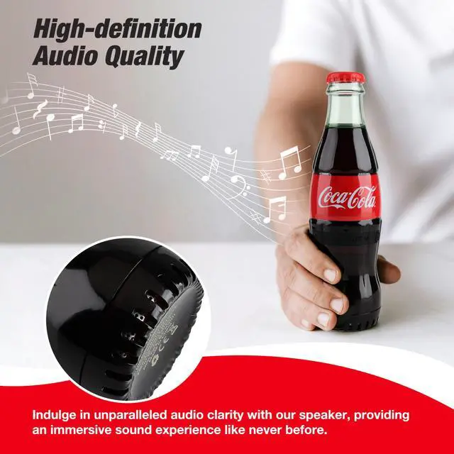 Alt view image 6 of 7 - Official Coca-Cola Bottle Shaped Bluetooth Speaker Portable Wireless Speaker with Bluetooth 5.0, Deep Bass, AUX Input, Long Battery Life Loud HD Sound for Home, Travel, Party & Outdoor Use