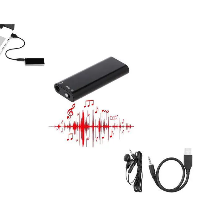 Alt view image 2 of 6 - Digital Voice Recorder 16GB - Noise Reduction Audio Recorder with Playback | Mini USB Audio Recorder with MP3 Player Function,for Lecture, Meeting, Interview, Dictation