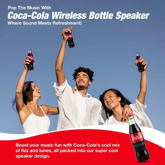 Alt view image 7 of 7 - Official Coca-Cola Bottle Shaped Bluetooth Speaker Portable Wireless Speaker with Bluetooth 5.0, Deep Bass, AUX Input, Long Battery Life Loud HD Sound for Home, Travel, Party & Outdoor Use