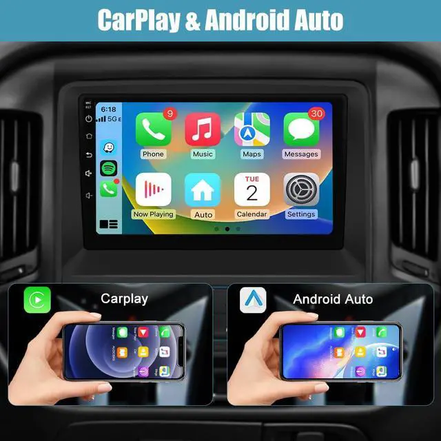 Alt view image 2 of 7 - 4Core 64GB Car Radio Stereo for Chevy Silverado GMC Sierra 2014-2018 | (Without Bo-seSystem) with Backup Camera Wireless Carplay Android Auto