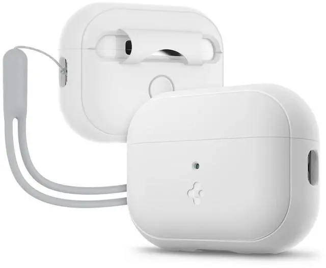 Main image of Silicone Fit Designed for AirPods Pro 2 Case (2022/2023) | Soft Silicone Case with Lanyard, Wireless Charging Compatible - White / Gray