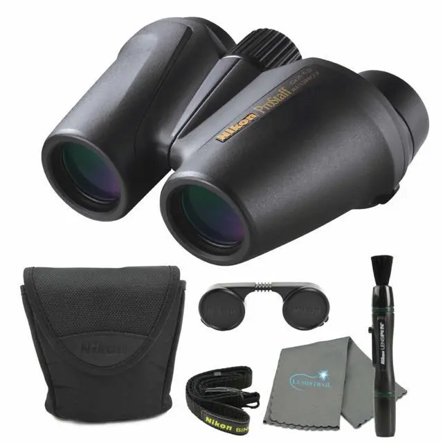 Main image of PROSTAFF 10x25 (7485) Black Binoculars Bundle with Lens Pen and Cleaning Cloth, Compact Binoculars for Adults for Hunting, Bird Watching, and Hiking Essentials, Waterproof All-Terrain