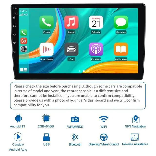 Alt view image 6 of 7 - 4Core 64GB Car Radio Stereo for Chevy Silverado GMC Sierra 2014-2018 | (Without Bo-seSystem) with Backup Camera Wireless Carplay Android Auto