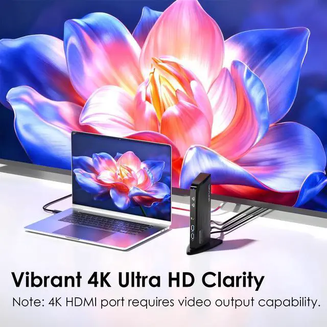 Alt view image 5 of 7 - Displaylink Docking Station, 12-in-1 Triple Monitor Docking Station | 4K HDMI, 2K HDMI, 2K DVI, Gigabit Ethernet, 6X 5Gbps USB A/C, Audio for Mac (DisplayLink Driver Required)/Windows/Chrome
