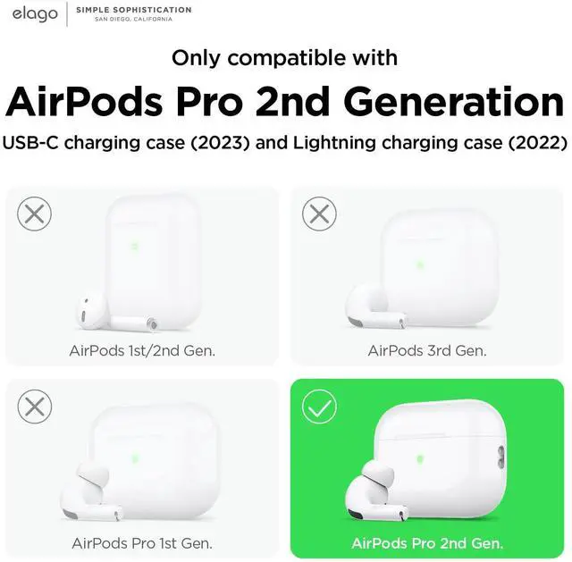 Alt view image 2 of 7 - Ice Cream Case for AirPods Pro 2 | Carabiner Included, Supports Wireless Charging, Full Protection (Blueberry)