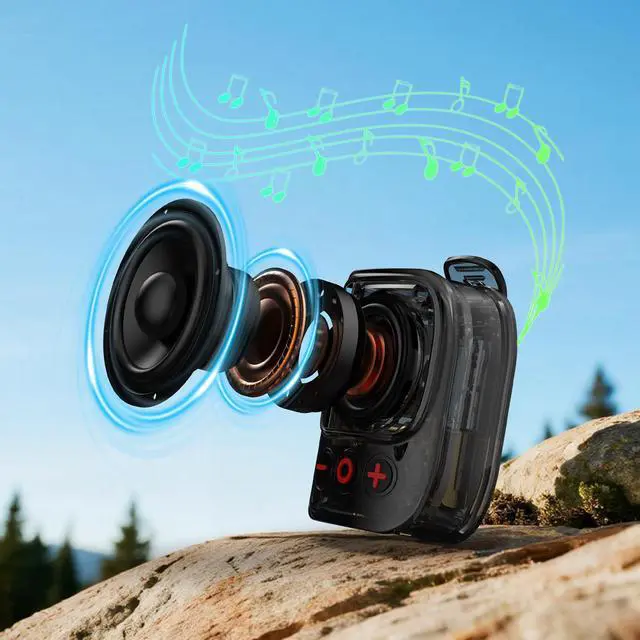 Alt view image 3 of 7 - Wearable Bluetooth Speaker, Clip-On Mini Portable Speakers All Day Playtime,IPX5 Waterproof, Built-in Mic for Hands-Free Music/Calls Bluetooth Speaker/Outdoor Sports/Indoor Fitness/Golf