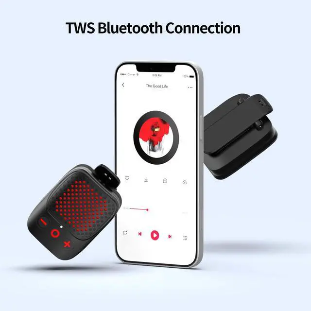 Alt view image 6 of 7 - Wearable Bluetooth Speaker, Clip-On Mini Portable Speakers All Day Playtime,IPX5 Waterproof, Built-in Mic for Hands-Free Music/Calls Bluetooth Speaker/Outdoor Sports/Indoor Fitness/Golf