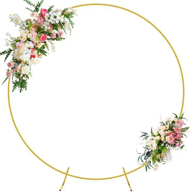 Main image of Round Backdrop Stand 7.2FT Gold Metal Circle Balloon Arch Frame | Metal Circle Backdrop Stand Gold Round Arch for Wedding Birthday Party Bridal Baby Shower Anniversary Event Ceremony