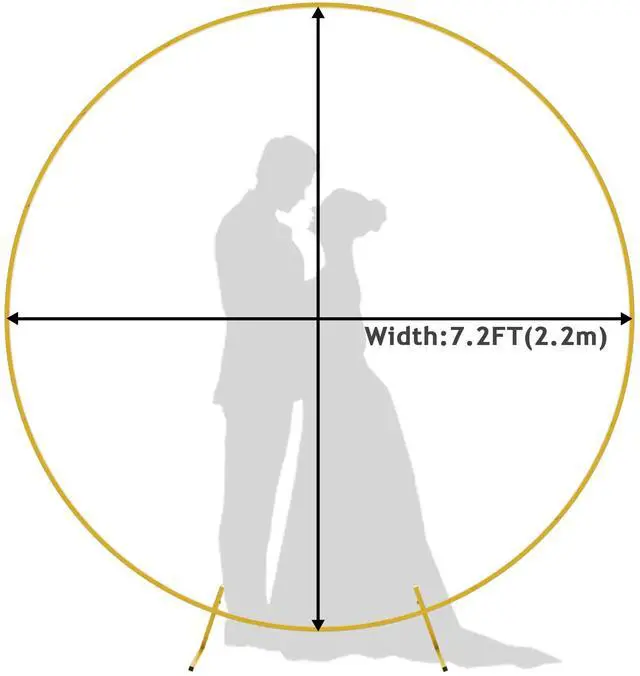 Alt view image 4 of 7 - Round Backdrop Stand 7.2FT Gold Metal Circle Balloon Arch Frame | Metal Circle Backdrop Stand Gold Round Arch for Wedding Birthday Party Bridal Baby Shower Anniversary Event Ceremony