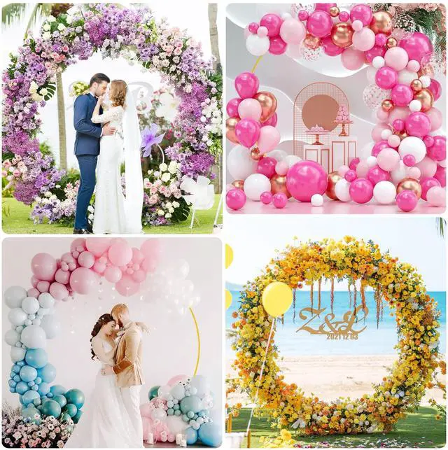 Alt view image 7 of 7 - Round Backdrop Stand 7.2FT Gold Metal Circle Balloon Arch Frame | Metal Circle Backdrop Stand Gold Round Arch for Wedding Birthday Party Bridal Baby Shower Anniversary Event Ceremony