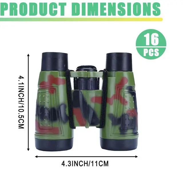 Alt view image 2 of 6 - 16pcs Binoculars with Neck Lanyard, Compact Lightweight Binoculars Bulk for Outdoor Exploration, Jungle Safari, Hunting, Bird Watching, Camping, Hiking, Party Favors & General Gift