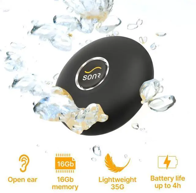 Alt view image 2 of 7 - Music Bone Conduction Waterproof MP3 Player for Swimming: Pool, Open Water (Dark Grey)