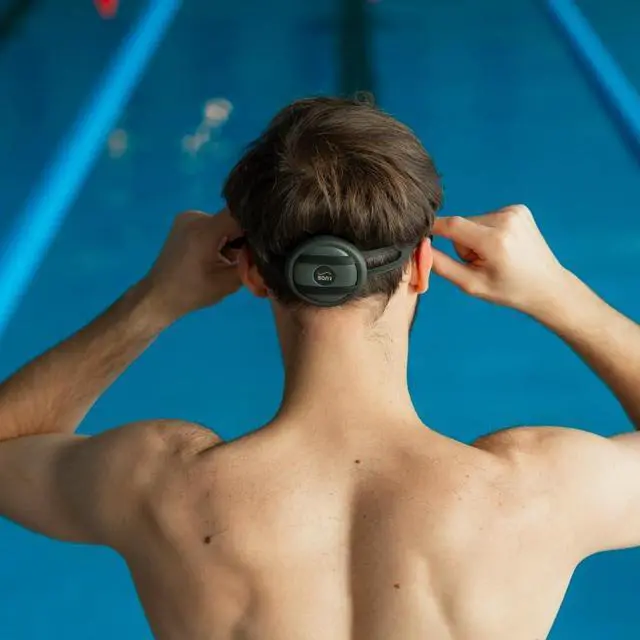 Alt view image 6 of 7 - Music Bone Conduction Waterproof MP3 Player for Swimming: Pool, Open Water (Dark Grey)