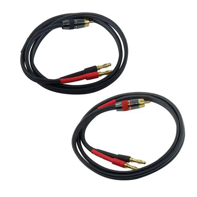 Alt view image 2 of 6 - Male RCA to Banana Plug Speaker Cable Banana Plug to RCA Speaker Cable 12AWG Cables,2Pack (3FT)
