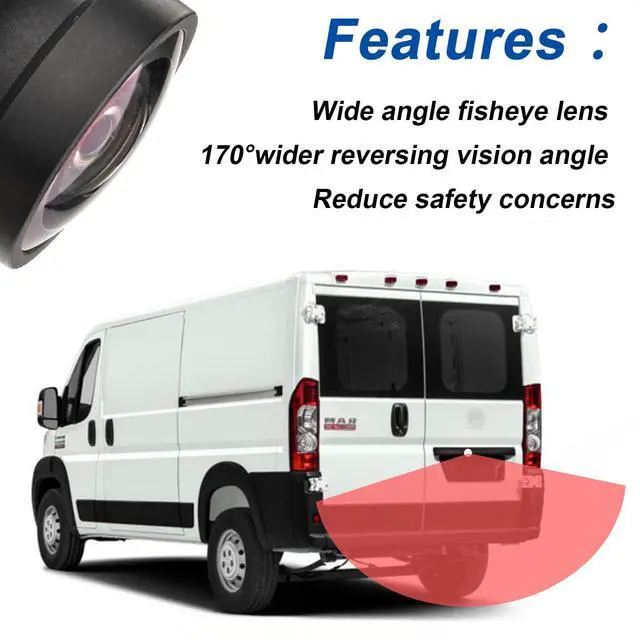 Alt view image 3 of 6 - Backup Camera Compatible with 2014-2021 Ram ProMaster 1500 2500 3500 | Replace# 6MJ97ZZZAA, Rear Parking Assist Camera