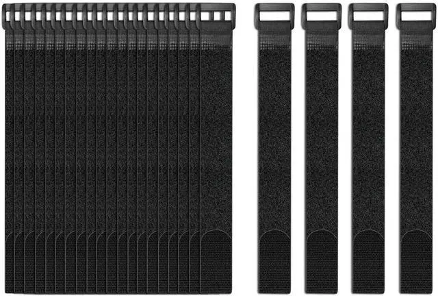 Main image of 24 Pack Cable Straps Reusable Fastening Cinch Straps Wire Loop Ties 12 In | Adjustable Hook And Loop Straps with Buckle Nylon Extend Securing Strap for Extension Cord Wrap, Cable, Hose Organization
