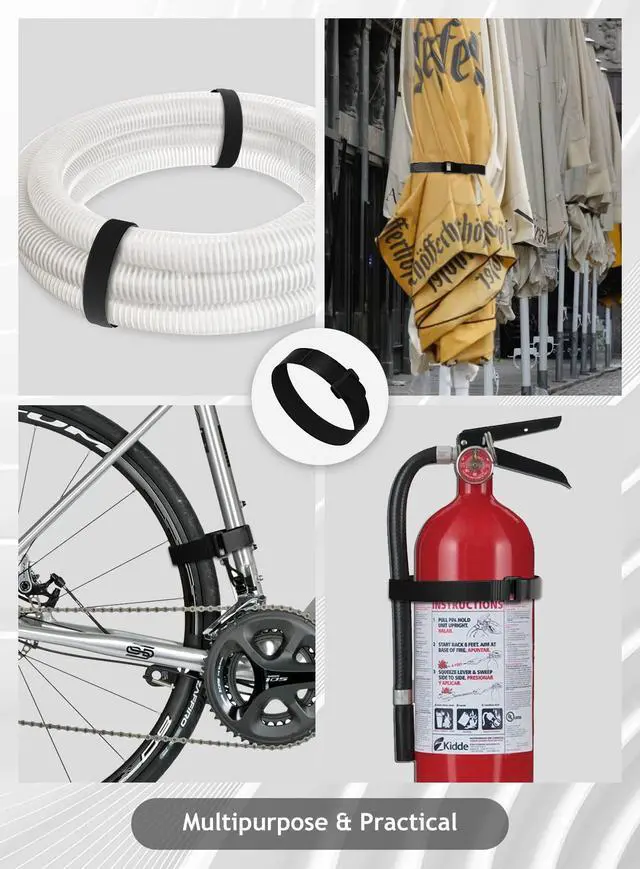 Alt view image 4 of 7 - 24 Pack Cable Straps Reusable Fastening Cinch Straps Wire Loop Ties 12 In | Adjustable Hook And Loop Straps with Buckle Nylon Extend Securing Strap for Extension Cord Wrap, Cable, Hose Organization