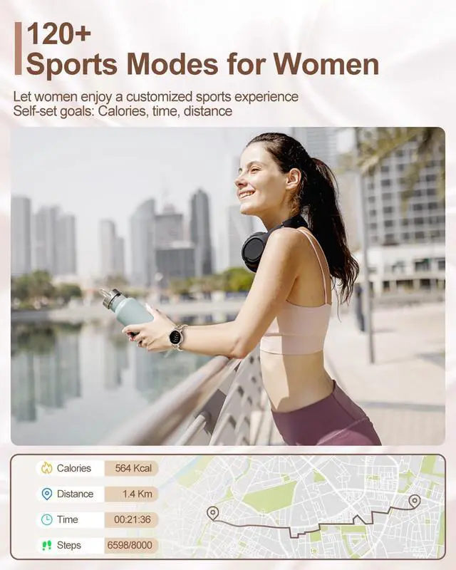 Alt view image 5 of 7 - Smart Watches for Women(Make/Answer Call) with Diamond:1.3" Fitness Tracker Watch for HR/Blood Pressure/SpO2/Sleep Monitor,Digital Running Watches for Women Android/iOS, 2 Straps