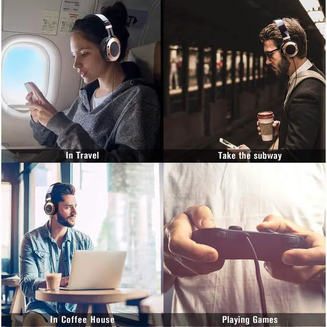 Alt view image 6 of 7 - Active Noise Cancelling Headphones with Microphone